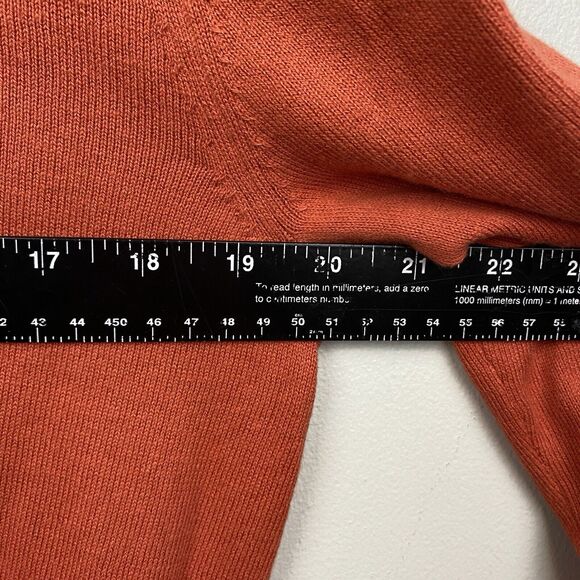 J Crew Sweater Mens S Orange Long Sleeve V Neck Cotton Cashmere NWT - Picture 8 of 9